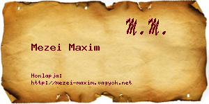 Mezei Maxim névjegykártya